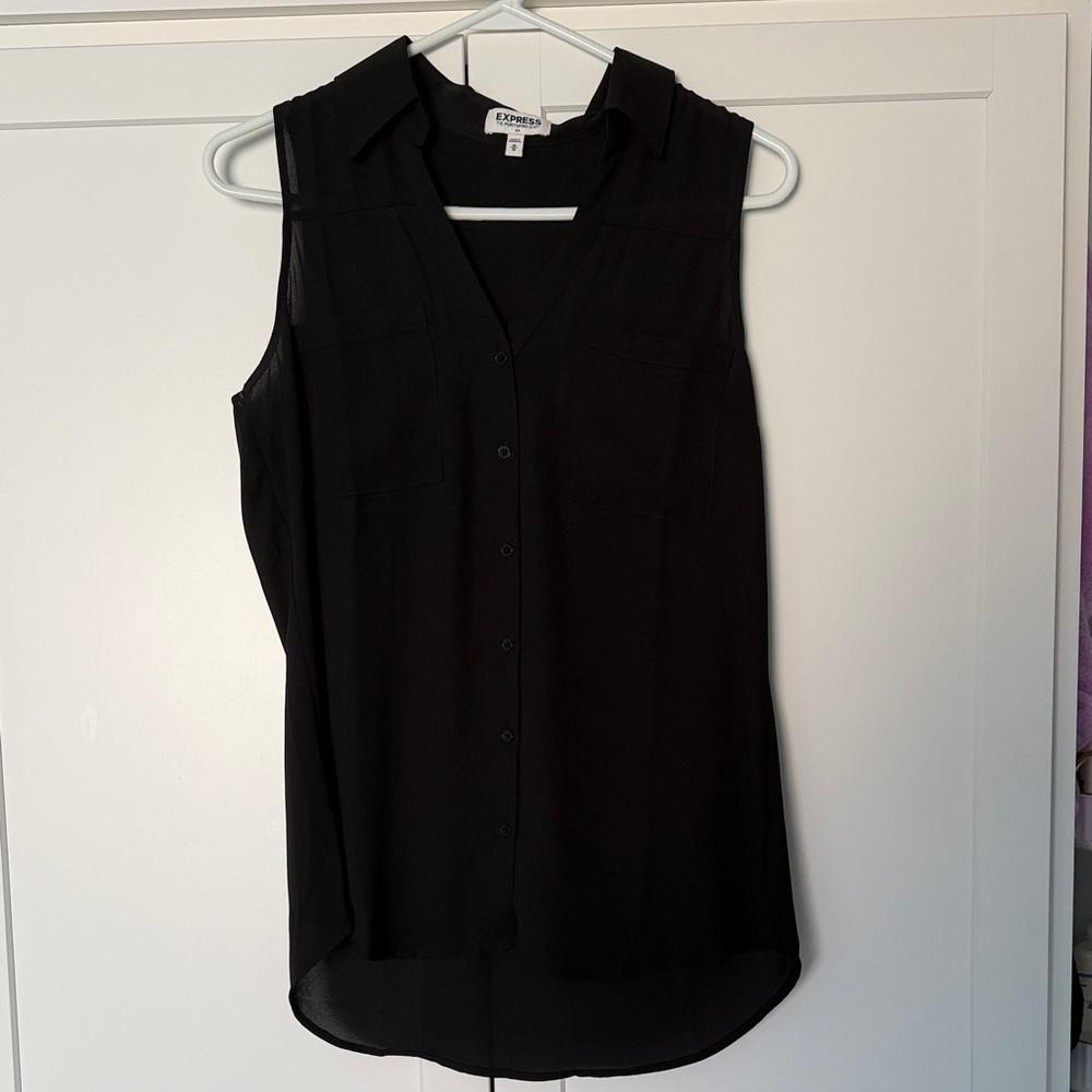 Express Black Sleeveless Blouse